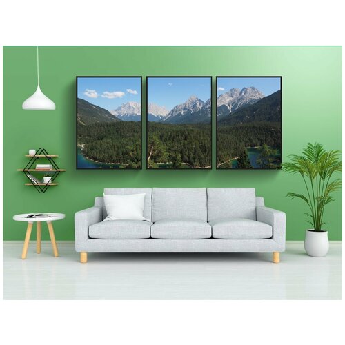 фото Набор модулных постеров для интерьера "удаленный проход, blindsee, массив цугшпитце" 60x90 см. в тубусе, без рамки lotsprints