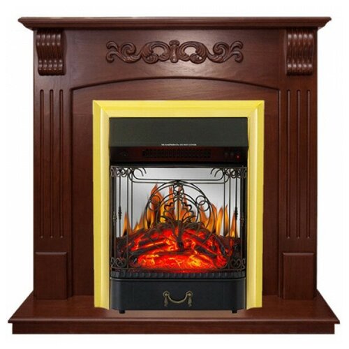 Угловой электрокамин Royal Flame Sorrento с очагом Majestic FX M Brass орех электрический очаг royal flame majestic fx m brass