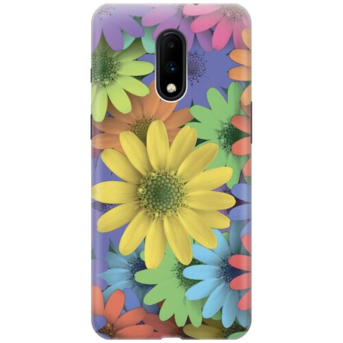 фото Силиконовый чехол на oneplus 7 / ванплюс 7 с принтом "букет из разнозветных ромашек" gosso