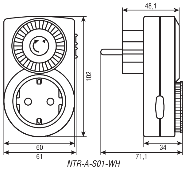 Розеточный таймер Navigator NTR-E-S01-WH