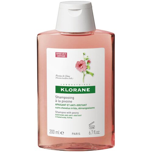 Klorane шампунь Soothing and Anti-Irritant with peony, 200 мл успокаивающая сыворотка для чувствительной кожи головы с экстрактом пиона serum apaisant a la pivoine bio 100мл