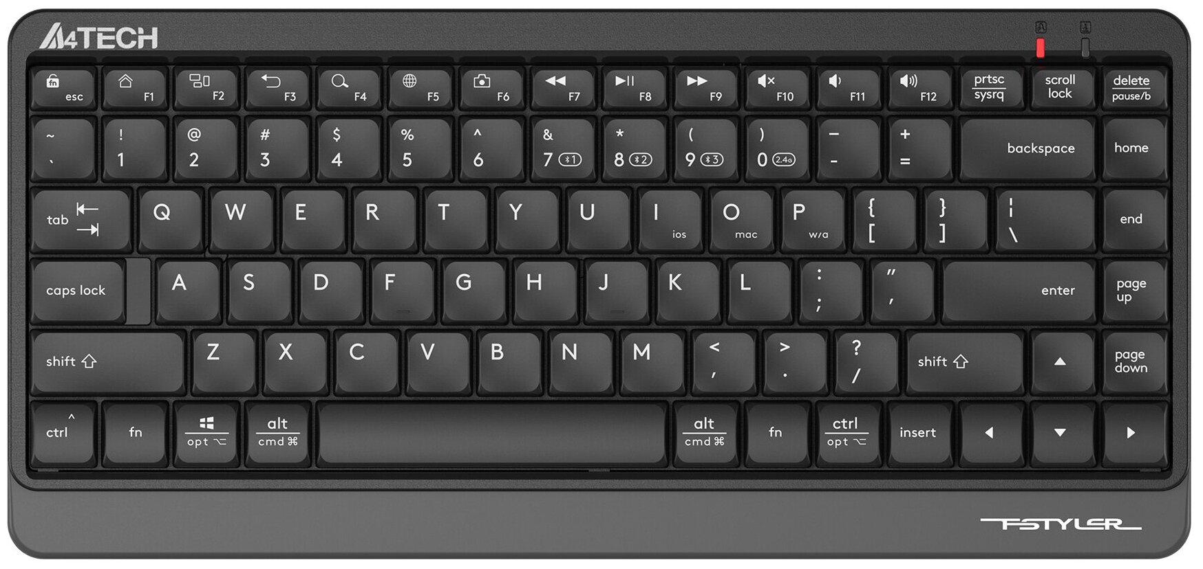 Клавиатура A4Tech Fstyler FBK11 черный/серый USB беспроводная BT/Radio slim FBK11 Grey .