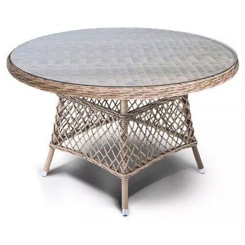 фото «эспрессо» плетеный круглый стол из искусственного ротанга, цвет соломенный 4sis
