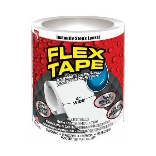 Сверхсильная клейкая лента супер фикс Flex Tape 20 см монтажная крепёжная строительная широкая / суперфикс лента для ремонта Flextape, белая