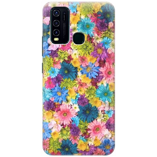 фото Силиконовый чехол на vivo y30 / виво у30 с принтом "поле разноцветных цветов" gosso