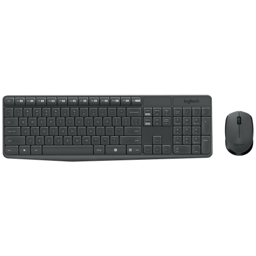 Комплект клавиатура + мышь Logitech MK235 Wireless Keyboard and Mouse, серый, QWERTY комплект клавиатура мышь logitech mk235 wireless keyboard and mouse серый qwerty