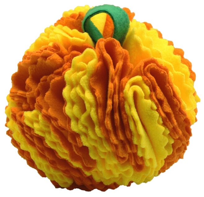 Игрушка для собак PETTO GoSi Мяч Волна нюхательный, желто-оранжевый (15 см)