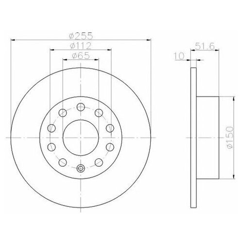 фото Тормозной диск задний hella 8dd355109601