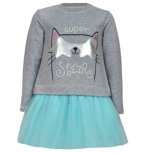 фото Платье для девочки, цвет серо-голубой, рост 116 см 9588725 .