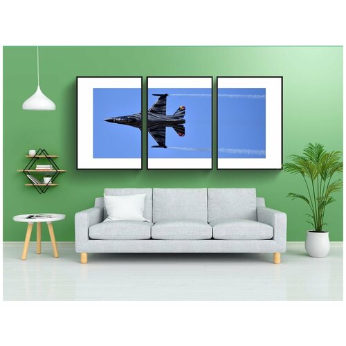фото Набор модулных постеров для интерьера "струя, самолет, военный" 60x90 см. в тубусе, без рамки lotsprints