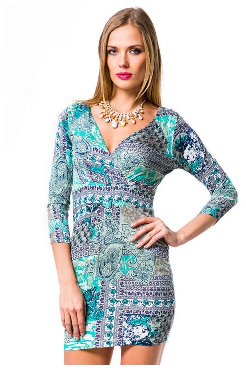 Платье MONDIGO, повседневное, полуприлегающее, миди, размер 44, голубой