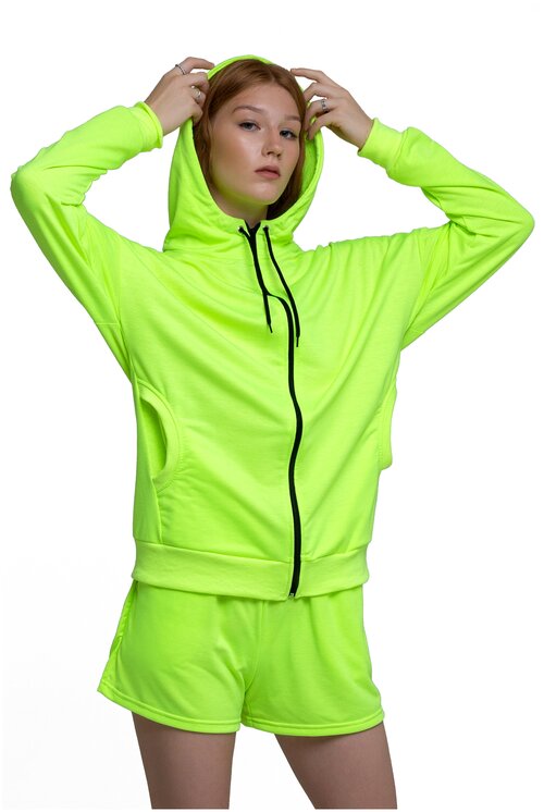 Магазин Толстовок ZIP-UP HOODIE «NEON LIME» , Размер 42