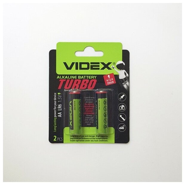 Батарейки пальчиковые VIDEX Turbo LR6 2/BL 2 шт.