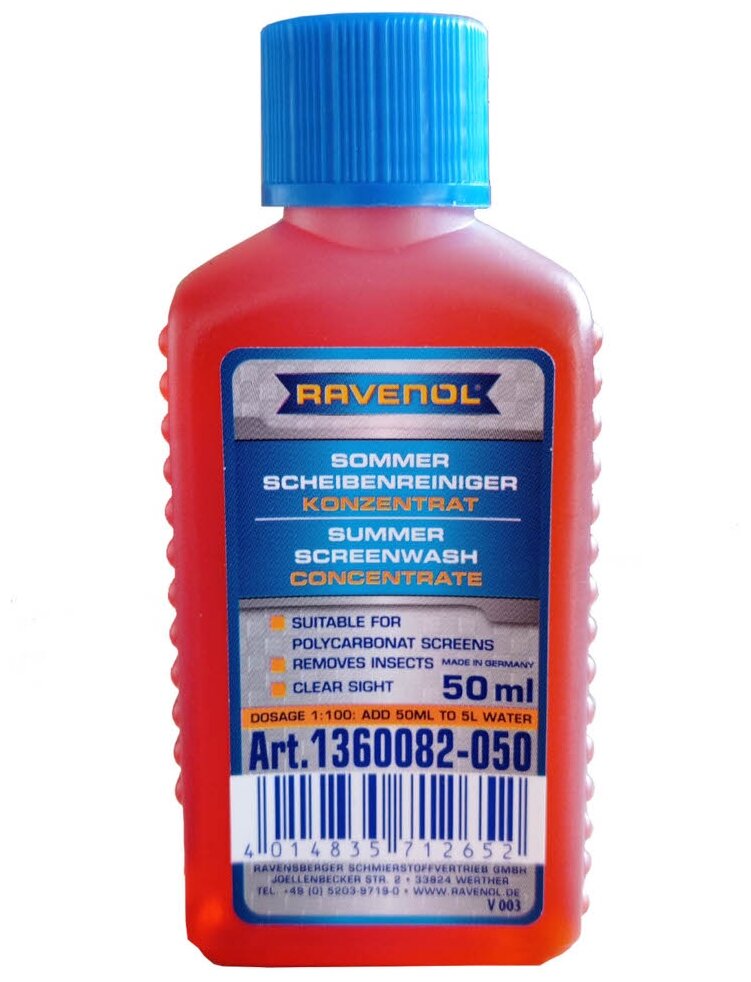 Омыватель летний концентрат RAVENOL Sommerscheibenr.Konz. 1:100 (0,05л)