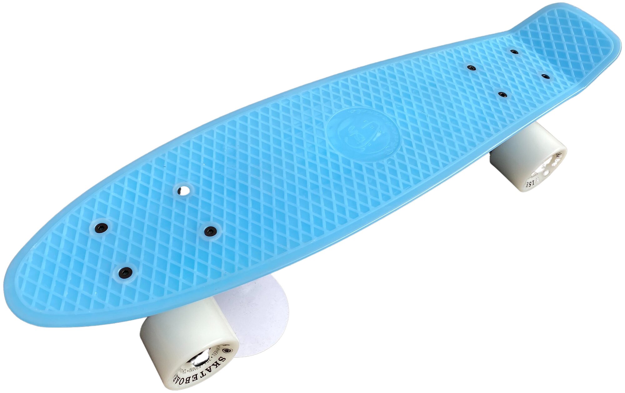 Пенни Борд 22 Голубой на белых колесах Penny Board 22 Fish