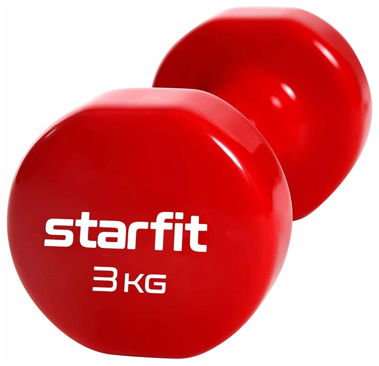 Гантели для фитнеса виниловые набор гантелей STARFIT Core DB-101 3 кг, красный, 2 шт