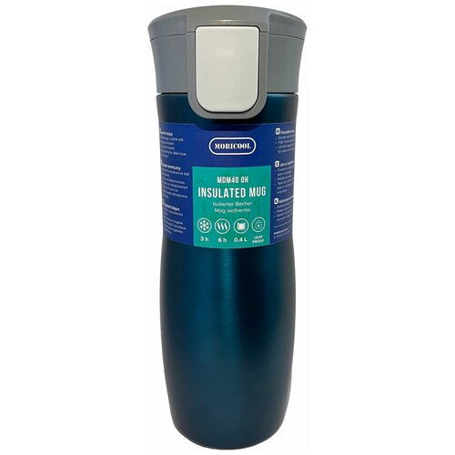 Термокружка Mobicool OneHandMug MDM 40 OH нерж. сталь, 0,4л, Blue