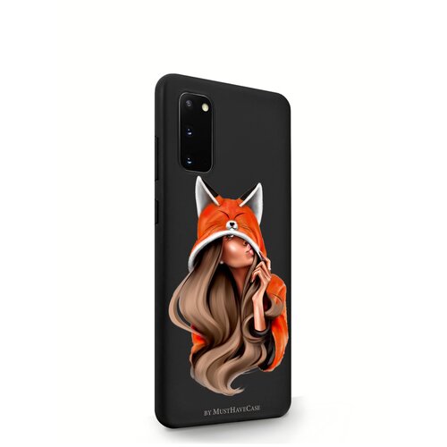 Черный силиконовый чехол MustHaveCase для Samsung Galaxy S20 Foxy Girl/ Лисичка для Самсунг Галакси С20 Противоударный