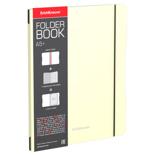 ErichKrause FolderBook Pastel, клетка, 48 л., 4 шт., желтый