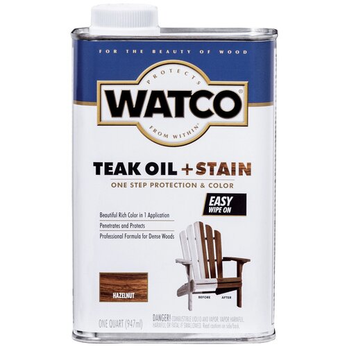 Масло Watco Teak Oil+Stain тиковое тонирующее цвет лесной орех