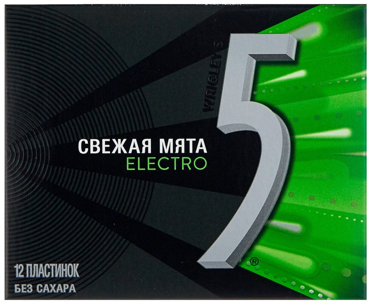 Жевательная резинка Wrigley's 5 Electro "Свежая мята" (Мятный разряд), 10 пачек х 12 пластинок - фотография № 2