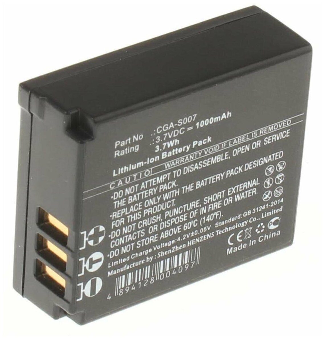 Аккумулятор iBatt iB-B1-F218 1000mAh для Panasonic CGA-S007E CGA-S007 CGR-S007E