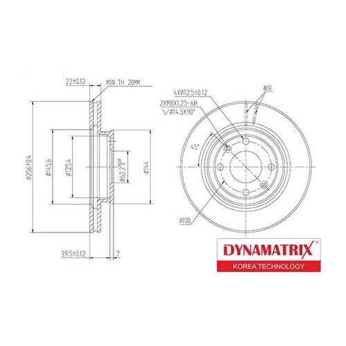 Тормозной диск DYNAMATRIX DBD1603