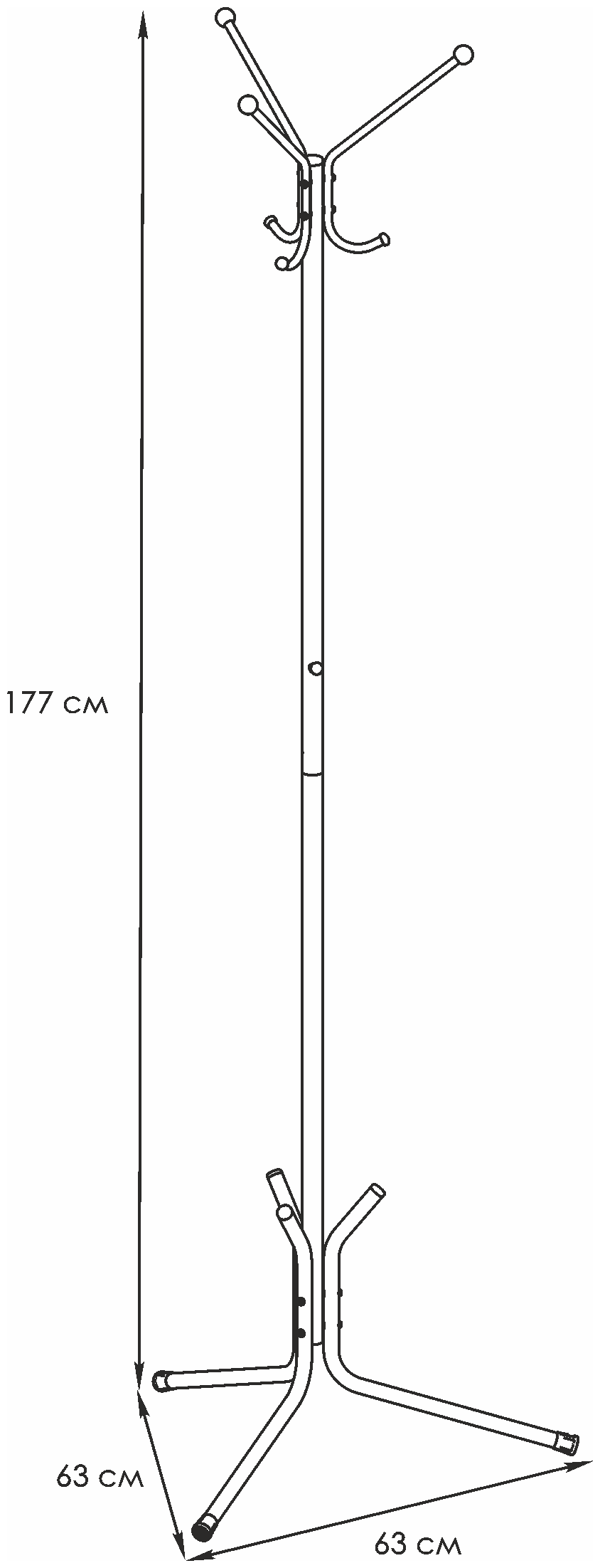 Вешалка напольная ЗМИ Луч-3 ВНП338БС белое серебро - фотография № 20