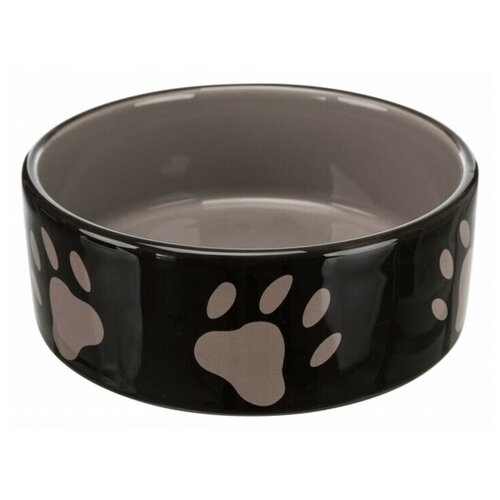 Миска для собаки с рисунком Лапка, 1,4л/д. 20см керамика, коричневая/белая миска для собаки с рисунком лапка 0 3 л ф 12 см керамика коричн бежевый