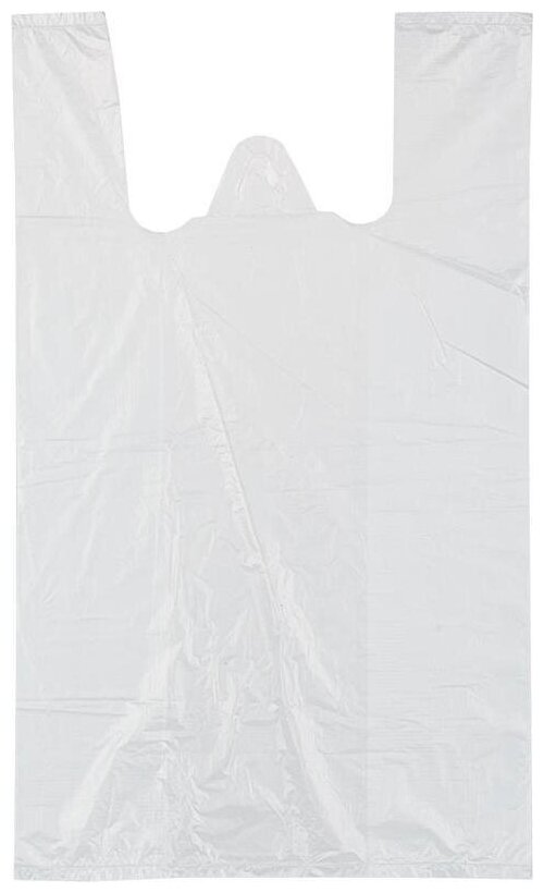 Пакет-майка КНР полиэтилен, 24х12х44 см, 10 мкм, 85 шт, белый, эконом