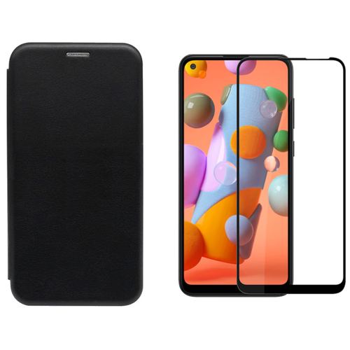 фото Выгодный комплект 4 в 1 для apple iphone 13 pro max: чехол- книжка кожа черный + три защитных стекол полноэкранных 21d черная рамка / полный клей / айфон 13 про макс makkardi