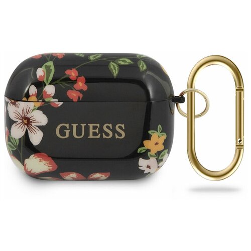 Guess Чехол Guess Silicone с кольцом для Airpods Pro, Flower N.4 черный