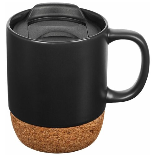 Кружка с пробковой подставкой Corky Walk, черная