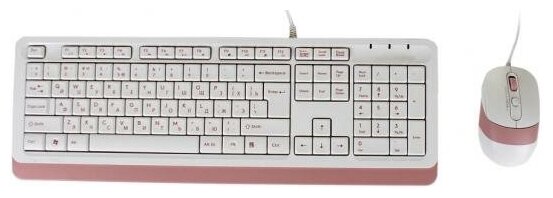 Клавиатура + мышь A4Tech Fstyler F1010 клав:белый/розовый мышь:белый/розовый USB Multimedia F1010 PINK
