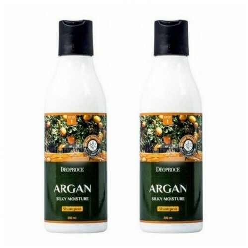 Deoproce Набор из 2-х шампуней для волос с аргановым маслом Argan Silky Moisture Shampoo, 200 мл, 2 шт