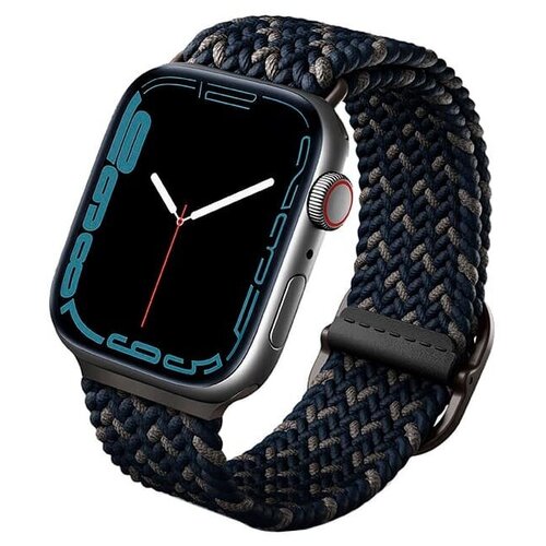 ремешок uniq osta steel strap для apple watch all 42 44 45 49 мм черный Ремешок Uniq Aspen DE strap для Apple Watch 49/45/44/42 мм, цвет Синий обсидиан (45MM-ASPDEOBLU)