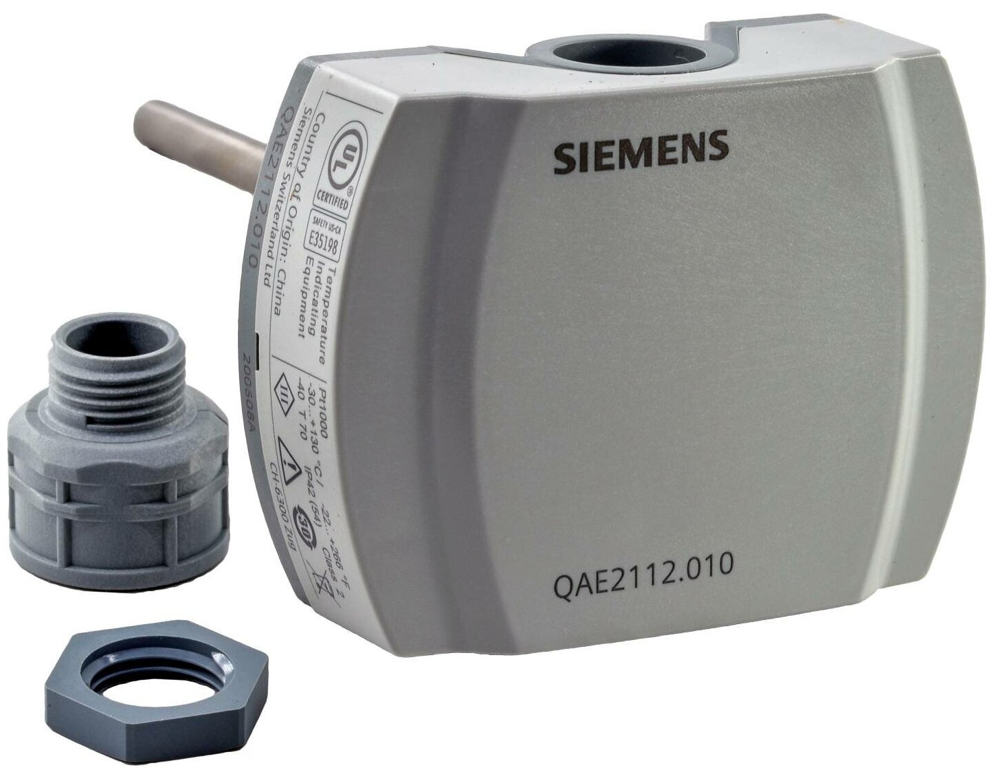 Погружной датчик температуры 100 мм Pt1000 без защитной гильзы Siemens QAE2112.010