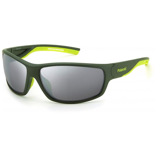фото Солнцезащитные очки polaroid, прямоугольные, поляризационные, зеленый