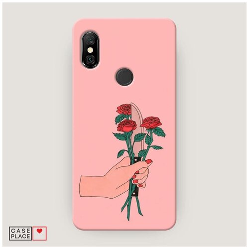 фото Чехол пластиковый xiaomi redmi note 6 pro розы и нож case place