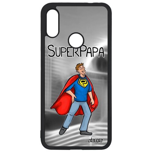 фото Противоударный чехол на смартфон // xiaomi redmi note 7 // "суперпапа" смешной комичный, utaupia, серый