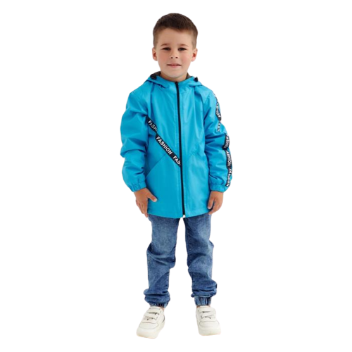 фото Ветровка детская, цвет бирюзовый, рост 146-152 см нет бренда