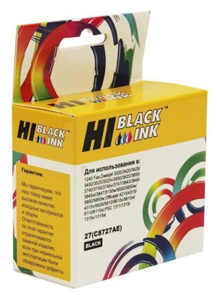 Картридж Hi-Black (HB-C8727AE) для HP DJ 3320/3325/3420, №27, Bk