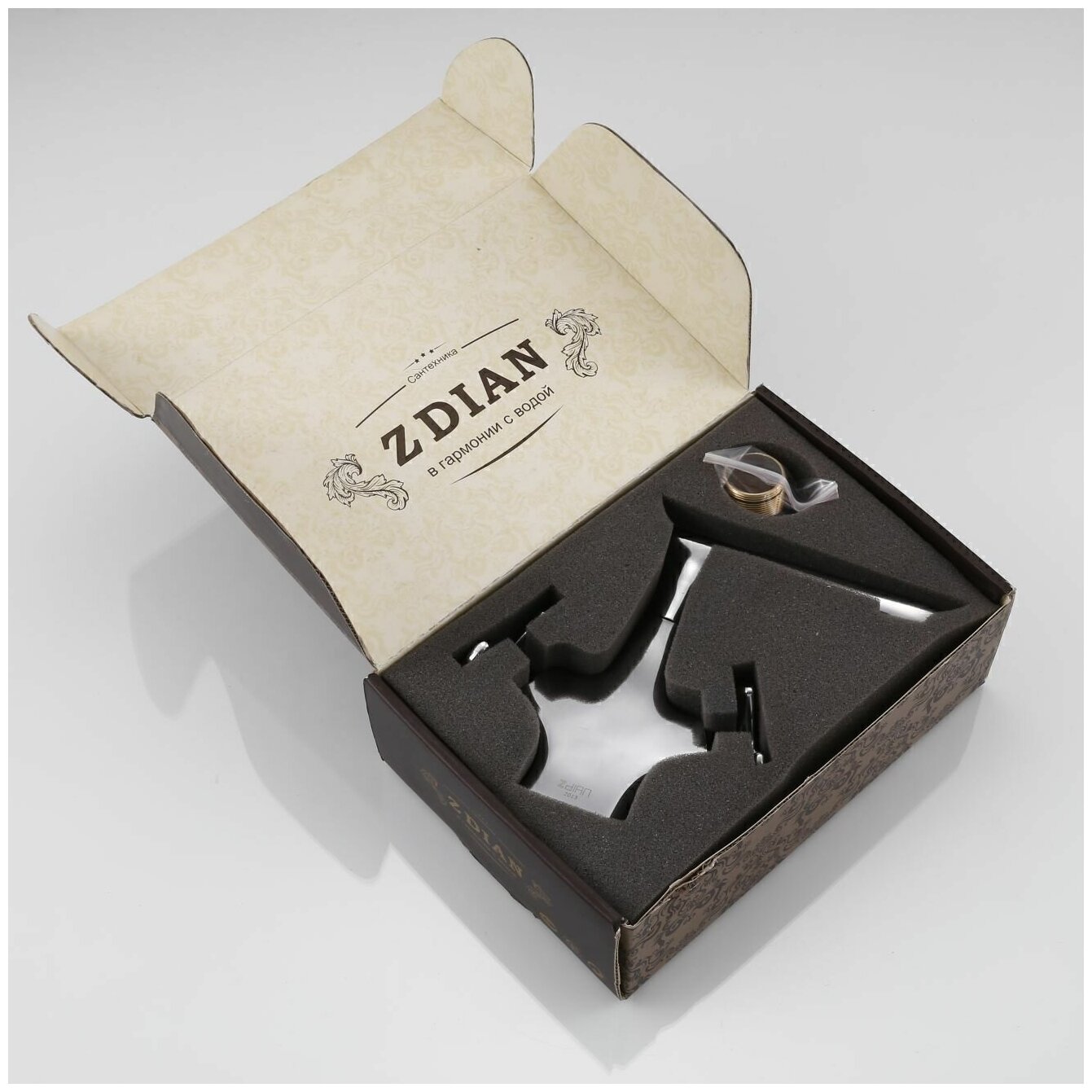 Смеситель для умывальника с поворотным изливом Zdian (Z110641) хром, латунь - фотография № 4