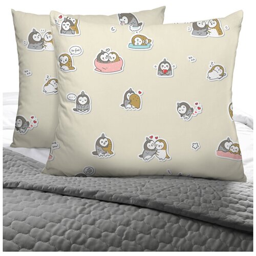 Набор наволочек Uniqcute Юки 70х70 см (2 штуки), поплин, 100% хлопок