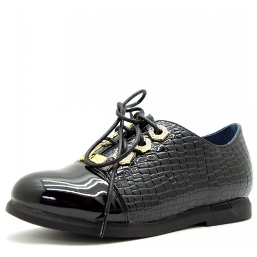 Leopard Kids 151308V детские туфли закрытые черный искусственный лак, Размер 29