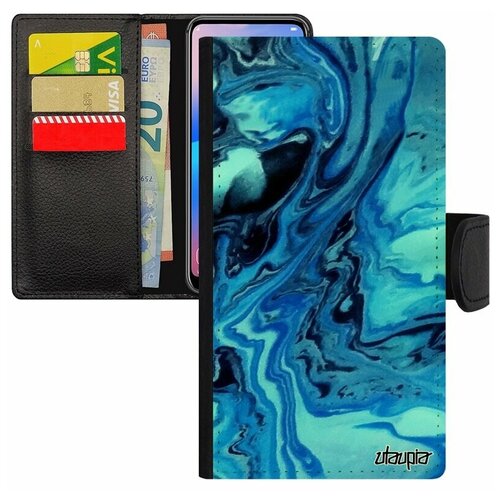 фото Чехол книжка для мобильного iphone 8 plus, "волны" узор краски utaupia