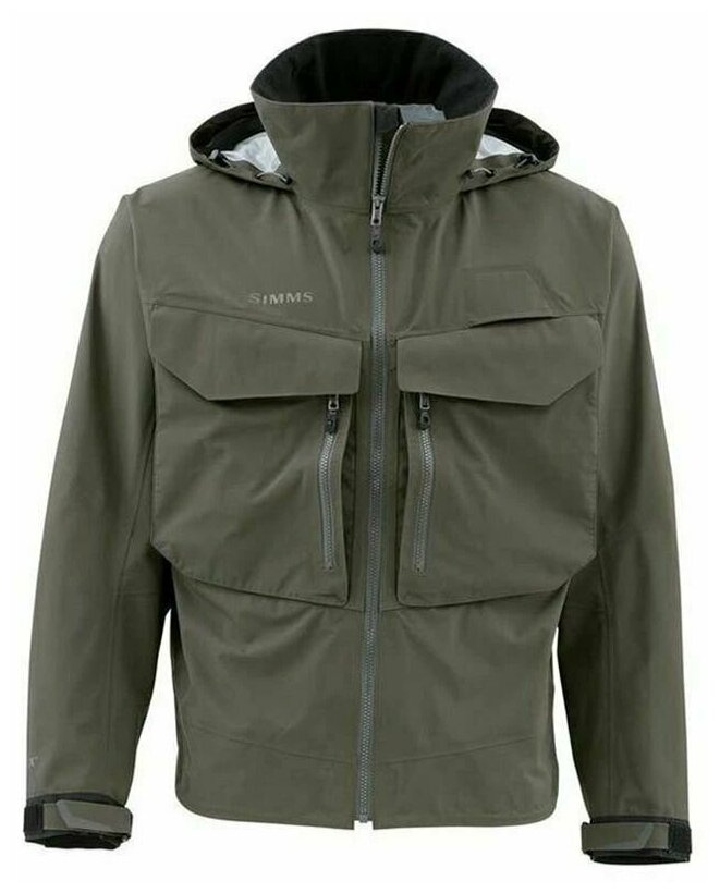 Simms Куртка G3 Guide Jacket Мужской, L, dark olive рыбалка