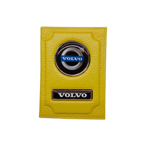 Обложка для автодокументов Volvo (вольво) кожаная флотер