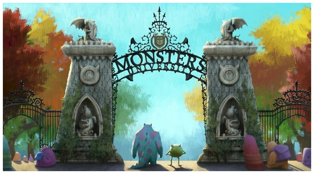 Плакат постер на бумаге Monsters University/Университет монстров/. Размер 21 х 30 см