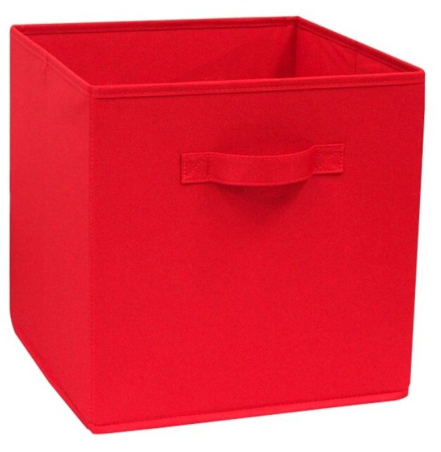 Стеллажный складной короб для хранения без крышки 31х31х31 см красный